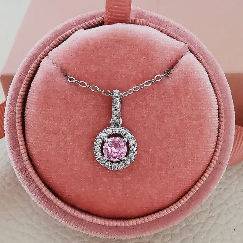 Pretty Simple Round Diamond Necklace - Picture 2 of 2